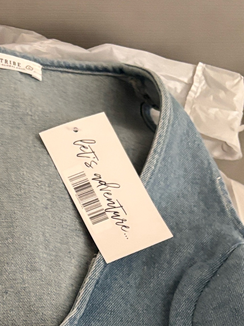 12th Tribe Light Blue Denim Button Vest
